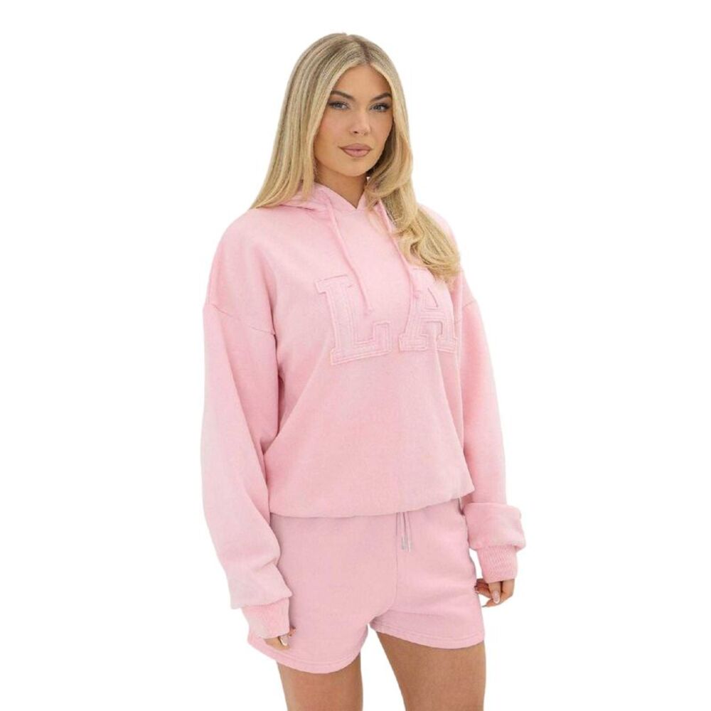 I Saw It First Womens/Ladies Embroidered Logo Pullover Hoodie / Baby Pink